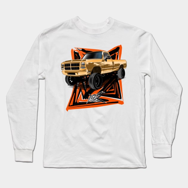 dodge first gen truck yellow Long Sleeve T-Shirt by naquash